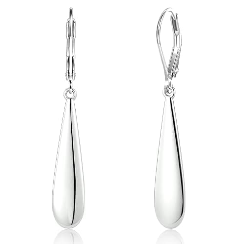 925 Sterling Silver Long Teardrop Dangle Earrings for Women Hypoallergenic Drop Leverback Earrings Trendy Silver Long Teardrop Dangle Earings for Jewelry Gifts - Image 1