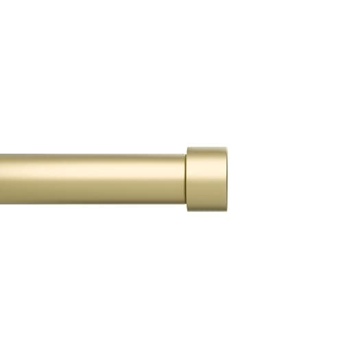 Umbra Cappa Curtain Rod – 1-Inch Drapery Rod Extends from 66 to 120 Inches, Includes 2 Matching Finials, Brackets & Hardware, Brass, 66 to 120-inches - Image 1