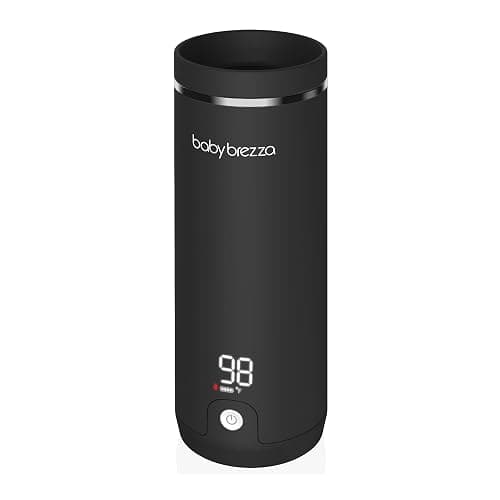 Baby Brezza Superfast Portable Baby Bottle Warmer – 50% Faster - Travel Breastmilk Warmer and Formula Warmer - Safe, Even Heating - Up to 9oz - No Adapters, Black - Image 1