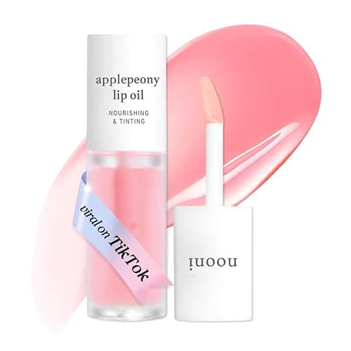 NOONI Korean Lip Oil - Applepeony - pH Color-Changing Plumping Lip Gloss | 24HR Hydration, Moisturizing Lip Oil, Natural Lip Plumping Effect, Waterproof Wear, Glossy Finish, Gift Stocking Stuffers - Image 1