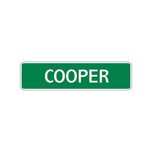 Cooper Name Street Sign Gift Wall Décor Novelty Man Cave Metal Aluminum Sign 4" x 13.5" - Image 1
