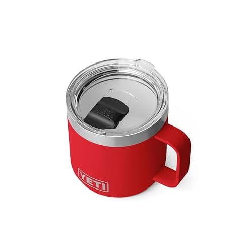 YETI Rambler 14 oz Ceramic Lined Stackable Mug, Vacuum Insulated, Stainless Steel with MagSlider Lid, Rescue Red - Image 1