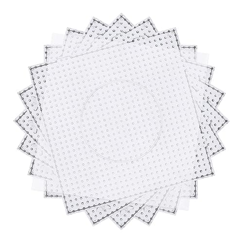 Phinus 6 PCS 5mm Fuse Beads Pegboards Kits, Plastic Beads Boards with 4 PCS Ironing Paper, Large Square Clear Beads Pegboards for Kids Craft Beads, DIY Craft Beads - Image 1