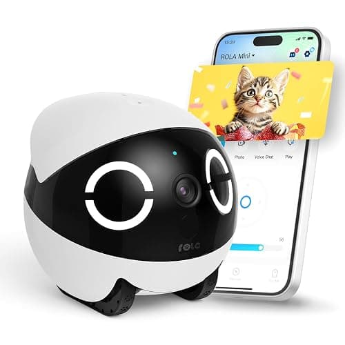 Enabot EBO 2K Camera Robot ROLA Mini: Movable Pet Camera Battery-Powered with Phone App, Indoor Cam w/One-Touch Call, 2-Way Talk, Night Vision, Motion Detection, Video Recording - Image 1