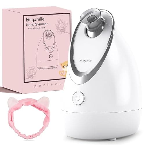 Kingsmile Facial Steamer for Face, 3 in 1 Face Steamer for Facial Deep Cleaning, Compact Nano Steamer - Aromatherapy, Adjustable Nozzle Warm Steam for Home SPA, Face Steamer for Sinuses with Hairband - Image 1