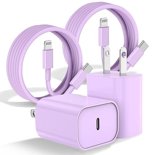 Fashia Fast Charger for iPhone Charger Fast Charging 10ft Lightning Cable,for iPhone 14 13 12 Pro Max Fast Charging with USB C Charger Block,USB C to Lightning Cord for iPhone 11 Pro Max-Purple - Image 1