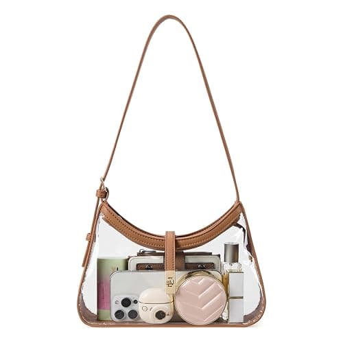 CLUCI Clear Bag for Stadium Events, Small Transparent Purse for Women | Concert, Mini, Crescent, Y2K, Adjustable Strap, Going out, Everyday Use, Cute, Zipper, Hobo Bag, Handbag - Image 1