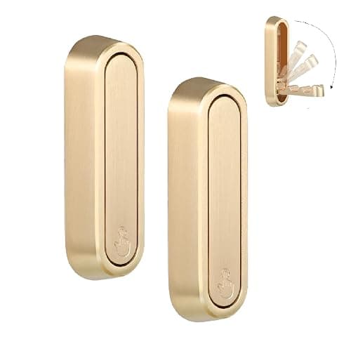 Dntorx Folding Coat Hooks, 2 Pcs Foldable Gold Wall Hooks Heavy Duty Foldable Hook Bathroom Towel Hooks Robe Hooks Wall Mounted for Hanging Coat Towels Clothes Hat Bags Keys - Image 1
