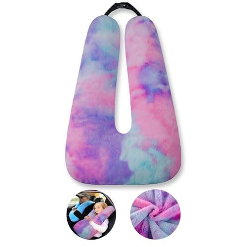 FHSGGP Travel Pillow Car Pillow Kid Car Sleeping The Sleeping Aid for Adults and Kids on Road Trips Kids Travel Pillow Colorful Purple - Image 1