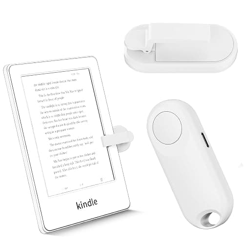 Sycelu RF Remote Control Page Turner for Kindle Paperwhite Accessories Ipad Reading Kobo Surface Comics/Novels iPhone Tablets Android Taking Photos Camera Video Recording Remote (K1-White) - Image 1
