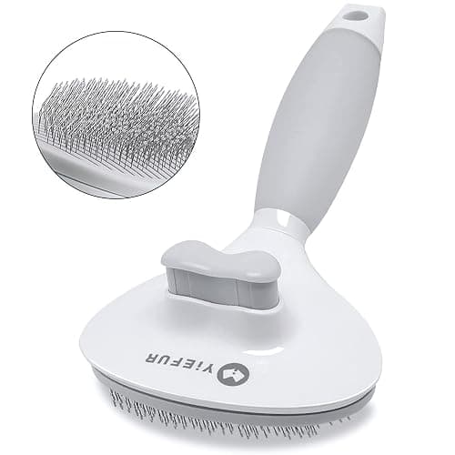 Cat Brush for Shedding, Self Cleaning Brush for Long & Short Hair Cats | Removes Loose Hair,Gentle Massage,For Indoor Cats,Reduces Shedding,Soft Rounded Tips,Ergonomic Silicone Handle,Easy Grooming - Image 1