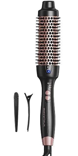 Wavytalk Thermal Brush for Blowout Look, Blowout Express 1 1/2 Inch Ionic Thermal Round Brush Makes Hair Smoother, Heated Round Brush Get Natural Curls, Easy to Use, Dual Voltage, Rose Pink - Image 1