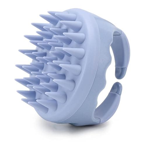 Silicone Hair Scalp Massager Shampoo Brush Scalp Scrubber Hair Washing Brush Exfoliating Brush Head Scrubber for Shower - Blue - Image 1