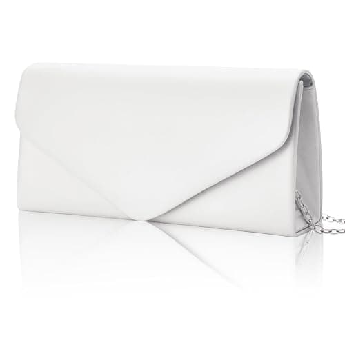 Larcenciel Women's Clutches, Faux Leather Envelope Evening Handbag w/Chain, Minimalist Shoulder Crossbody Bag, 22x12x5CM - Image 1
