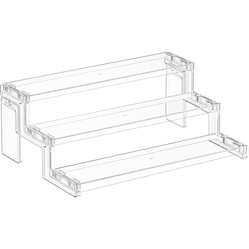 Lifewit 12 inch Display Riser, 3 Tier Perfume Cologne Organiser, Tool-Free Assembly Cupcake Stand, Fragrence, Figurine, Dessert, Vanity, Bedroom, Bathroom, Clear, 1 Pack - Image 1