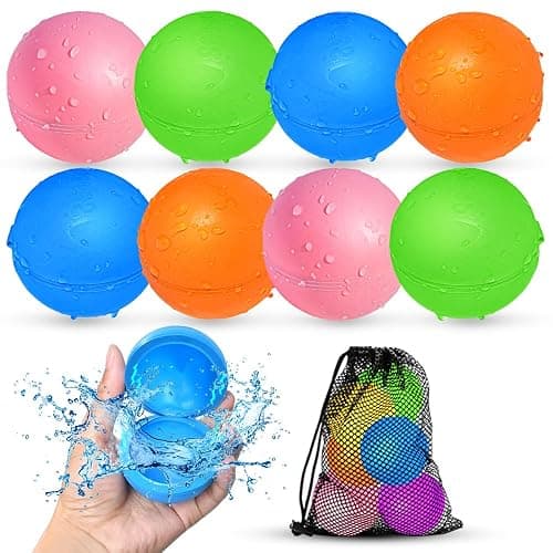 Reusable Water Balloons, Water Bombs Splash Ball, Magnetic Water Ball for Outdoor Games, Summer Party(8Pcs) - Image 1