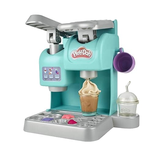 Play-Doh Kitchen Creations Colorful Cafe Playset with 5 Modeling Compound Colors, Play Food Coffee Toy for Kids 3 Years and Up, Non-Toxic - Playset - Image 1