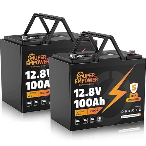 12V 100Ah LiFePO4 Lithium Battery- BCI Group 24, Deep Cycle RV LiFePO4 Battery with Low-Temp Protection, 100A BMS, 3840Wh, Max.15000 Cycles,10-Year Lifespan for RV, Solar, Trolling Motor, (2 PACK) - Image 1