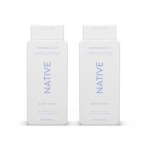 Native Body Wash Contains Naturally Derived Ingredients | For Women & Men, Sulfate, Paraben, & Dye Free Leaving Skin Soft and Hydrating | Cotton & Lily 18 oz - 2 Pk - Image 1