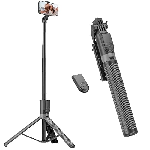 RISEOFLE Phone Tripod & Selfie Stick, 180cm Aluminum All in One Extendable Tripod for Smartphone, Portable Travel Phone Stand for Filming, with Wireless Remote for iPhone/Samsung/Android/Camera - Image 1