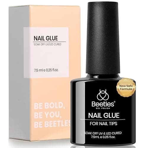 beetles Gel Polish 9 in 1 Gel Nail Glue for Clear Acrylic Nails Tips, Long Lasting Super Strong Brush Nail Glue for Fake Nails, Base Blooming Nail Gel, New Safe Formula, U V Light Cure - Image 1