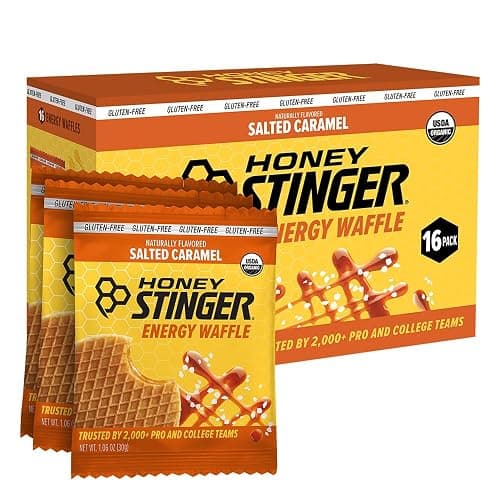 Honey Stinger Organic Gluten Free Salted Caramel Waffle, Energy Stroopwafel for Exercise, Endurance and Performance, Sports Nutrition for Home & Gym, Pre & Post Workout, 16.96 Ounces (Pack of 16) | 16 Pack, Energy Stroopwafel for Exercise, Endurance and Performance, Sports Nutrition for Home & Gym, Pre & Post Workout - Image 1