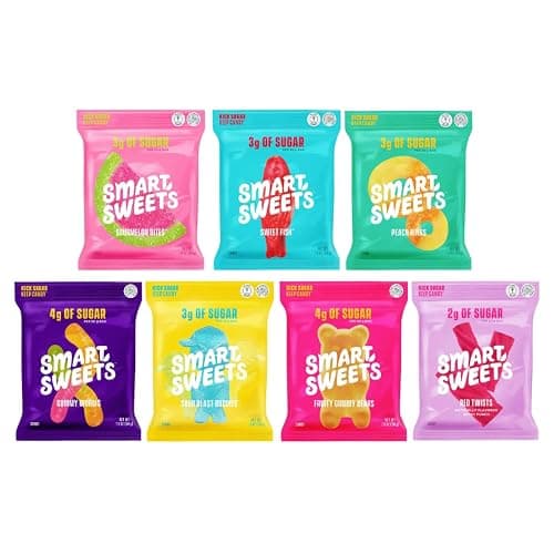 SmartSweets Variety Pack, Candy With Low Sugar & Calorie, Healthy Snacks For Kids & Adults - 1.8oz (Pack of 7) - Image 1