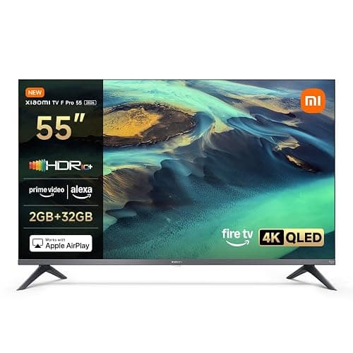 Xiaomi F Pro, 55 Zoll (140 cm), 4K UHD QLED, Smart TV, Fire TV, Triple Tuner DVB-C/S/S2/T/T2, HDR10+, Game Boost mode 120Hz, MEMC, Sprachsteuerung mit Alexa, 2GB+32GB, Kompatibel mit Apple AirPlay - Image 1