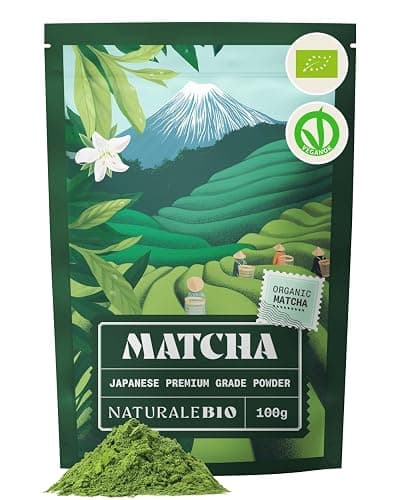 NaturaleBio Japanese Organic Matcha Green Tea Powder - Premium Grade-100g. Produced in Japan, Uji, Kyoto. Use for Drinking, Cooking, Baking, Smoothie Making and with Milk. Vegan & Vegetarian Friendly - Image 1