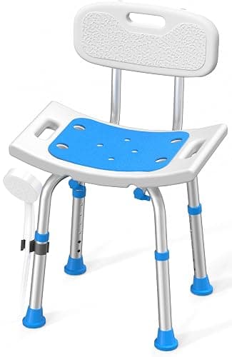 HOMLAND Shower Chair for Inside Shower with Removable Back, 400 lbs Heavy Duty Bath Seat for Bathtub, Safety Bath Stool for Seniors and Disabled, Aluminum Alloy Frame - Image 1