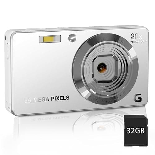 56MP FHD Digital Camera with 20X Digital Zoom & Autofocus, Anti-Shake Point and Shoot Camera for Kids Adults Beginners, Includes 32GB SD Card, Portable Compact for Travel - Image 1
