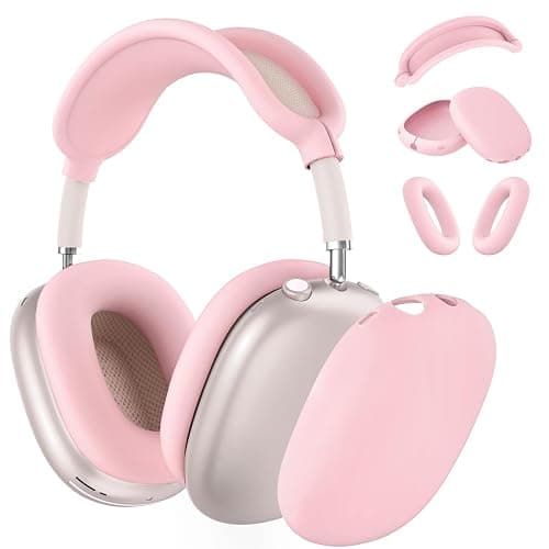 Silicone Case Cover for AirPods Max Headphones, Ear Pad Case Cover/Ear Cups Cover/Headband Cover for AirPods Max (USB-C/Lightning)(2024/2020),Accessories Silicone Protector for Apple AirPods Max, Pink - Image 1