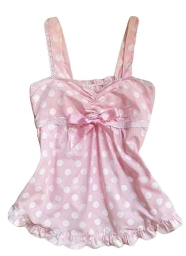 TYATVS 2000s Clothing Polka Dot Tank Tops Y2k Whimsy Twee Vintage Shoujo Tees Harajuku Clothes Cutecore - Image 1