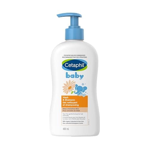 Cetaphil Baby Wash & Shampoo With Organic Calendula - Tear Free - Paraben, Colourant and Mineral Oil Free - 400ml Pump - Image 1