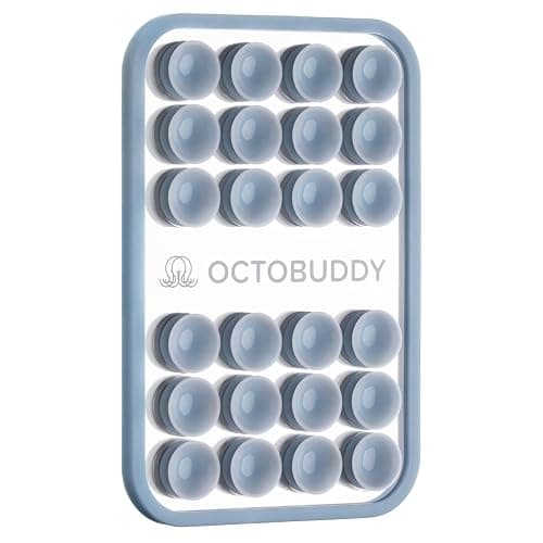 OCTOBUDDY Mirror - OG Suction Cup Phone Mount - Silicone Suction Grip Mobile Holder with Built-in Mirror - Hands-Free Selfies and Videos - Content Creator Accesory - 2.6″ x 3.9″, Baby Blue - Image 1
