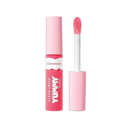 COVERGIRL Clean Fresh Yummy Gloss – Lip Gloss, Sheer, Natural Scents, Vegan Formula - Glamingo Pink - Glamingo Pink - 0.33 Fl Oz (Pack of 1) - Image 1