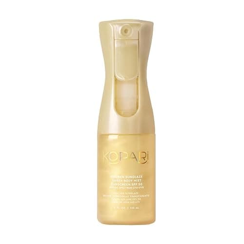 Kopari Golden Sunglaze Sheer Body Mist Sunscreen SPF 50, Infused with Shimmering Body Oil, Hydrating Mist, Hydrates, Brightens, Gives Skin a Glowy Finish, Lightweight, Fast-Absorbing. - Golden Sunglaze - Image 1
