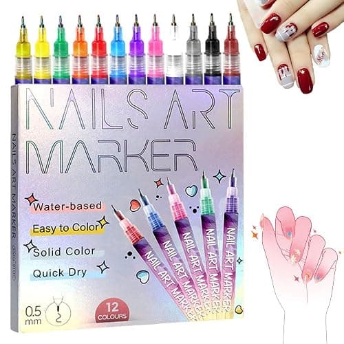 Nail Art Pens for Painting Nails, 2026 Nail Art Markers for Gel Nails, New 12 Colors Nail Art Pens Set, Diy Nail Art Tools for Dotting Drawing Painting Point Liner Christmas Gifts (1 Set) - Image 1