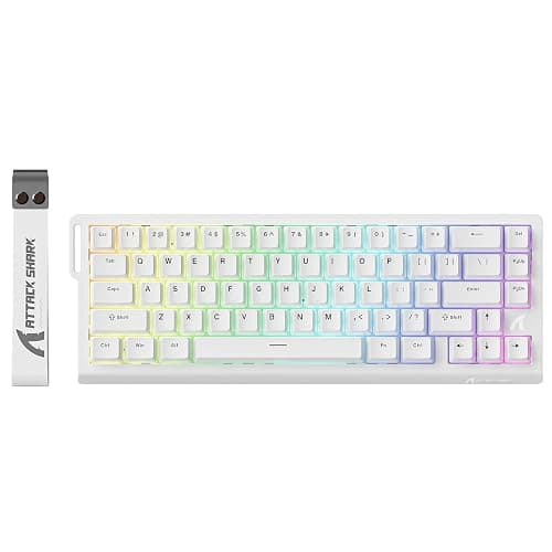 ATTACK SHARK X68 HE 8000Hz Rapid Trigger Keyboard, 0.01mm RT Accuracy Wired Gaming Keyboard with Magnetic Switch, Adjustable Actuation, Rapid Trigger, Snap Tap, RGB Lighting for PC/Mac, White - Image 1