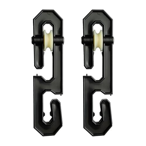 Plastic Aluminum Clothesline Separator Spreader Pulley Kit, Outdoor Clothesline Accessories for Long Lines and Heavy Loads (2, Black) - Image 1