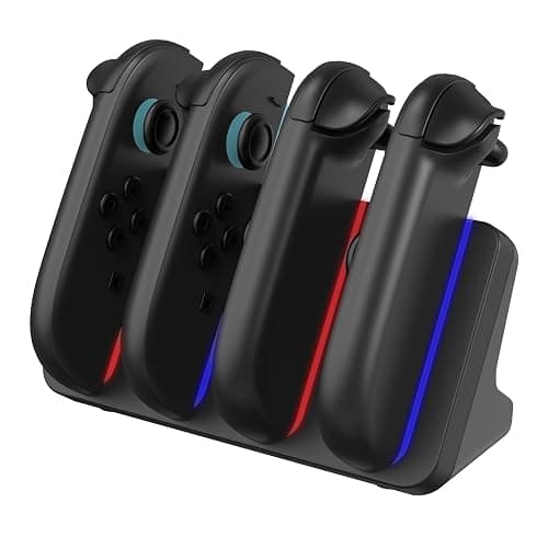 Surge Quad Charger for Nintendo Switch 2 Joy-Cons, 4-in-1 Controller Charging Station, LED Indicators, USB-C Connection, Overcharge Protection - Image 1