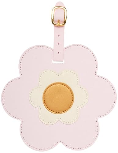 WORLD TRAVELER Womens Luggage Tag Cute Suitcase Identifiers with Strap | Faux Leather Build, Slim Lightweight Feel Fits Any Bag, Interior Pockets Keep Cards - Image 1
