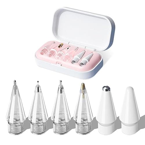 6 in 1 Upgraded Pencil Tips for Apple Pencil Pro, Replacement Pencil Tips Case for Apple Pencil USB-C/ 2nd/Gen 1st, IPad Pen Tips with Storage Box, iPad Pencil Pro Accessories for Apple Pen (Pink) - Image 1