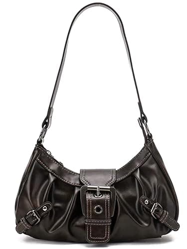 AFMKTICA Y2K Trendy Purse for Women, Leather Buckle Punk Hobo Clutch Purses Bags for Ladies Top Handle Shoulder Bag - Image 1