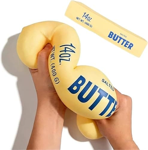 10in Giant Butter Squishy, 14oz Jumbo Big Butters Squeeze Stress Balls, Slow Rising Fun Extra Large Butter Stick for Anxiety Relief Fidget Adults (1pcs) - Image 1