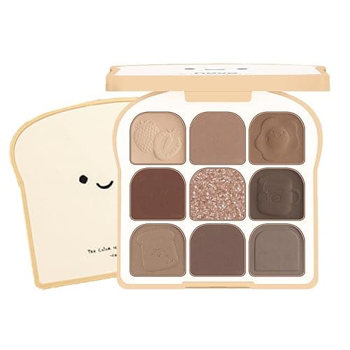 Toast Earth Color Eyeshadow Palette Nine-Color Blush Eyeshadow All-in-One Palette Nine-Grid Color Changing Eye Makeup Soft Silky Powder Highly Colored Smokey Eyeshadow - Image 1