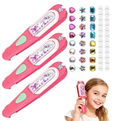 PolishWiz Hair Gem Stamper Toy for Girls, Bling Hair Jewels Styling Tool with Reusable Shining Diamonds, Sparkling Hair Bedazzler Toy & Parent-Child Interactive Kit (1) - Image 1