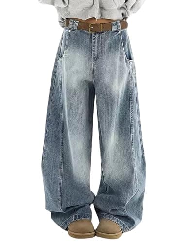 OTEEGX Barrel Baggy Jeans for Women Men Wide Leg Low Rise Jeans Loose Oversized Boyfriend Pants Aesthetic Clothes - Image 1