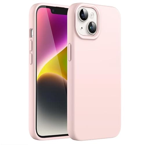 JETech Silicone Case for iPhone 14 6.1-Inch, Silky-Soft Touch Full-Body Protective Phone Case, Shockproof Cover with Microfiber Lining (Pink) - Image 1