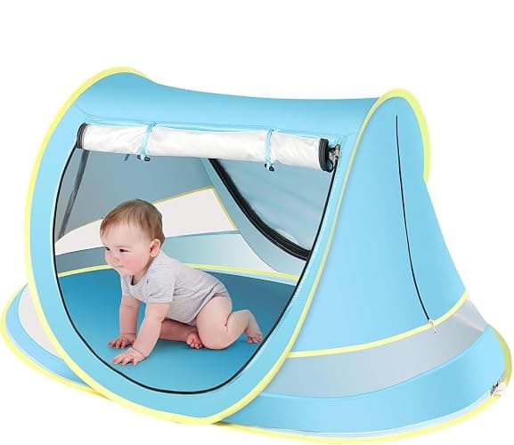 Baby Beach Tent, Pop Up Toddler Travel Bed for Boys or Girls, Sun Shade for Toddler Camping, Infant Portable Sun Shade, Summer Beach Baby - Image 1